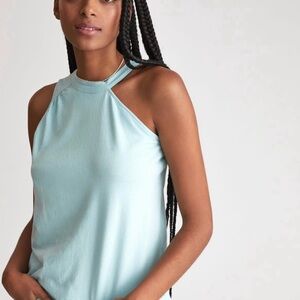NWT Anthropologie Asymmetrical Cut Out Tank in Sky Size XS💕